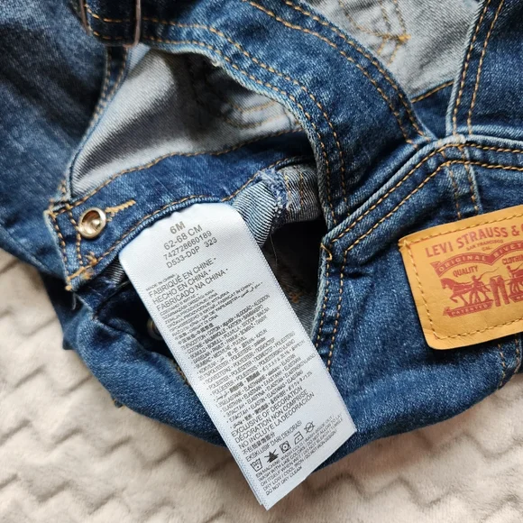 Levi's Baby 6m Denim Overall Bib Pants ECU - Picture 4 of 6